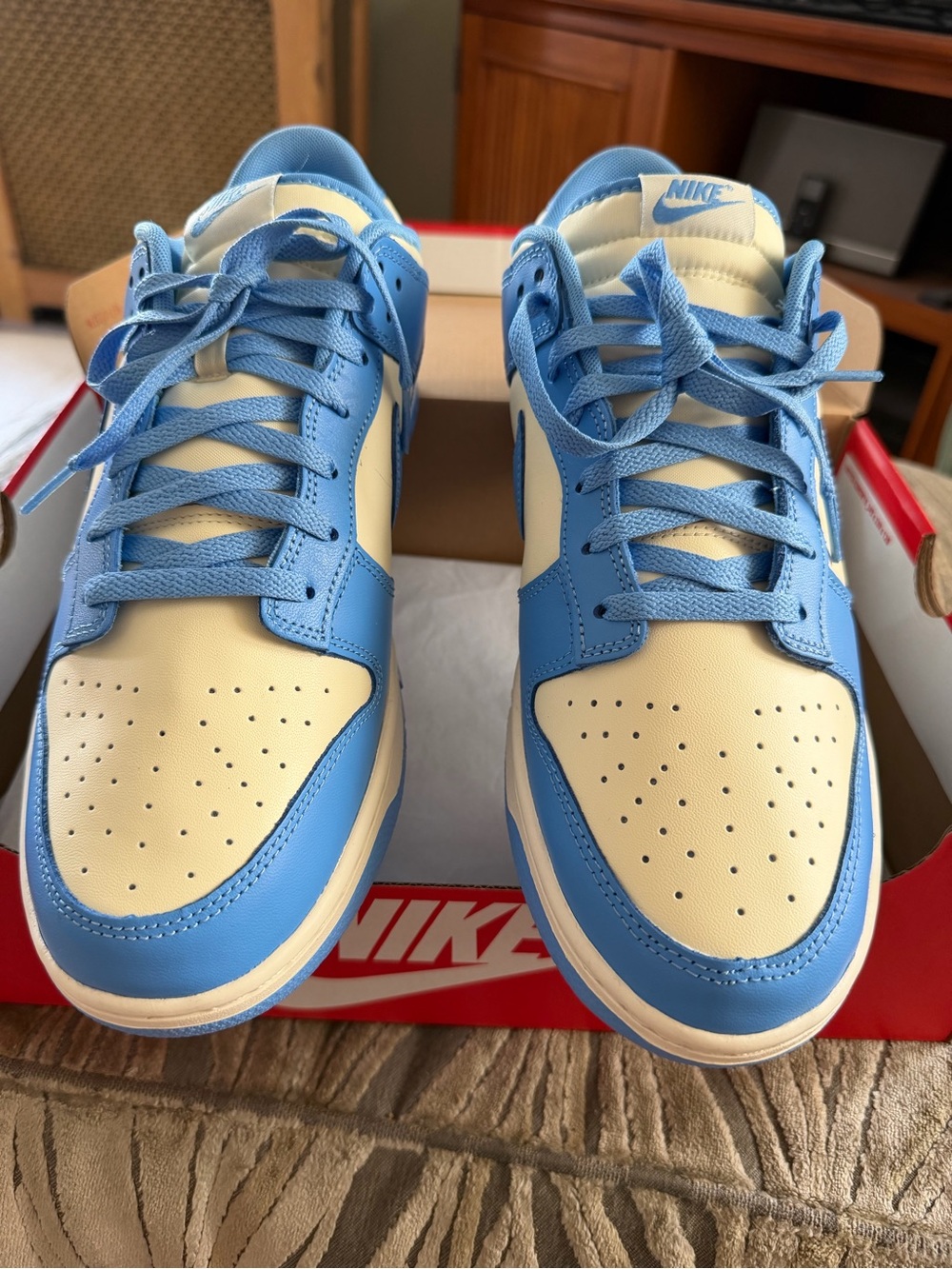 Nike Dunk Low Retro in University Blue & White